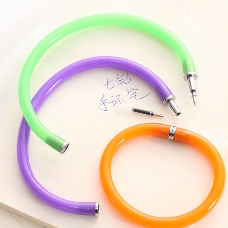 10 PCS Candy Color Ball Point Pen Bracelet Pen Students Pen Stationery Supplies Random Color Delivery