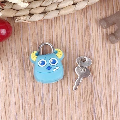 X38 Cute Creative Cartoon Animal Luggage Bag Metal Lock Journal Diary Book Password Lock File Holder Accessories(Monster)