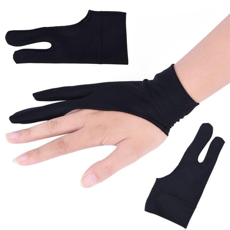 10 PCS 2 Finger Anti-fouling Drawing Glove for Graphics Drawing Tablet, Both for Right and Left Hand(For  women)