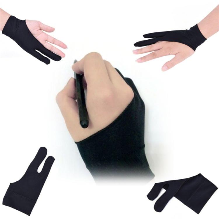 10 PCS 2 Finger Anti-fouling Drawing Glove for Graphics Drawing Tablet, Both for Right and Left Hand(For  women)