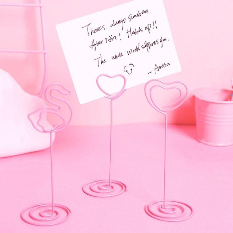Wedding Place Card Holder Photo Clip Table Number Stand(Flamingo)