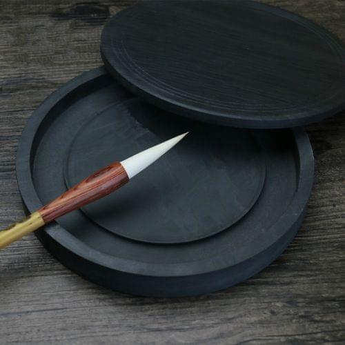 Chinese Calligraphy 7 Inch Ribbed Four Treasures Calligraphy Ink Sea Practice Platform, Type:7 Inch Ink Sea (with convex groove inside)