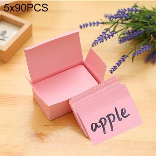5 Boxes (About 90 PCS in One Box) Blank DIY Greeting Card Graffiti Rounded Small Card Blank Small Handwritten Paper Card Message Word Card(Pink)