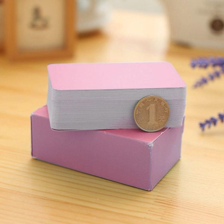 5 Boxes (About 90 PCS in One Box) Blank DIY Greeting Card Graffiti Rounded Small Card Blank Small Handwritten Paper Card Message Word Card(Pink)