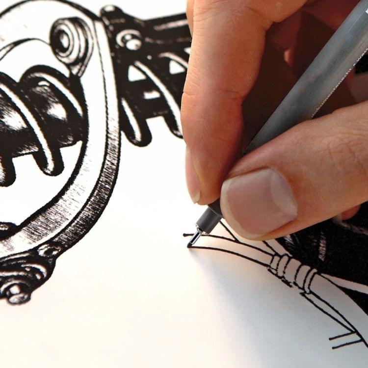 Micron Ink Marker Pen Black Fineliner Sketching Pens 0.2mm