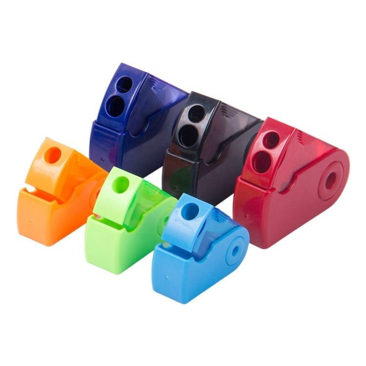 2 PCS Manual Push Pull Pencil Sharpener Single Hole Double Hole Multi-functional Office Stationery(Single  orange)