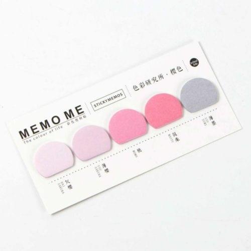 Round Shape Various Colorful Self-Adhesive N Times Memo Pad Sticky Notes Bookmark School Office Stationery Supply(C109-Cherry)