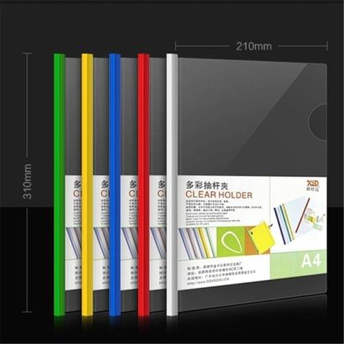 12 PCS A4 Folder Transparent PP Report Cover Spine Bar Folder, Random Color Delivery 12 mixed color