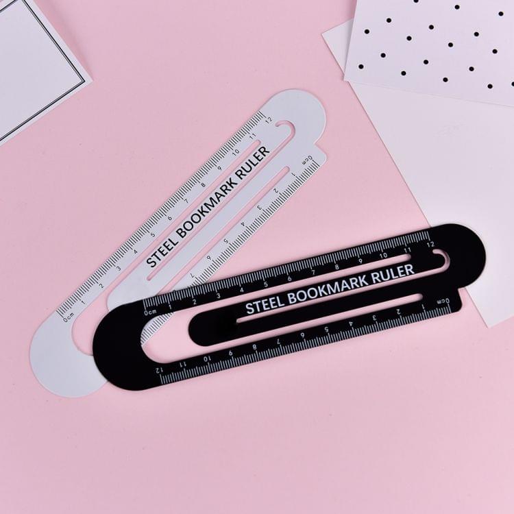 3 PCS Metal Steel Ruler Bookmark Drawing Supplies(12CM White)