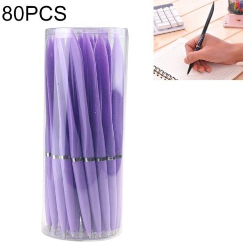 80 PCS / 2 Boxes 0.7mm Knife-Shaped Blue-Ink Ballpoint Pen for Express & Advertising & Office(Purple)