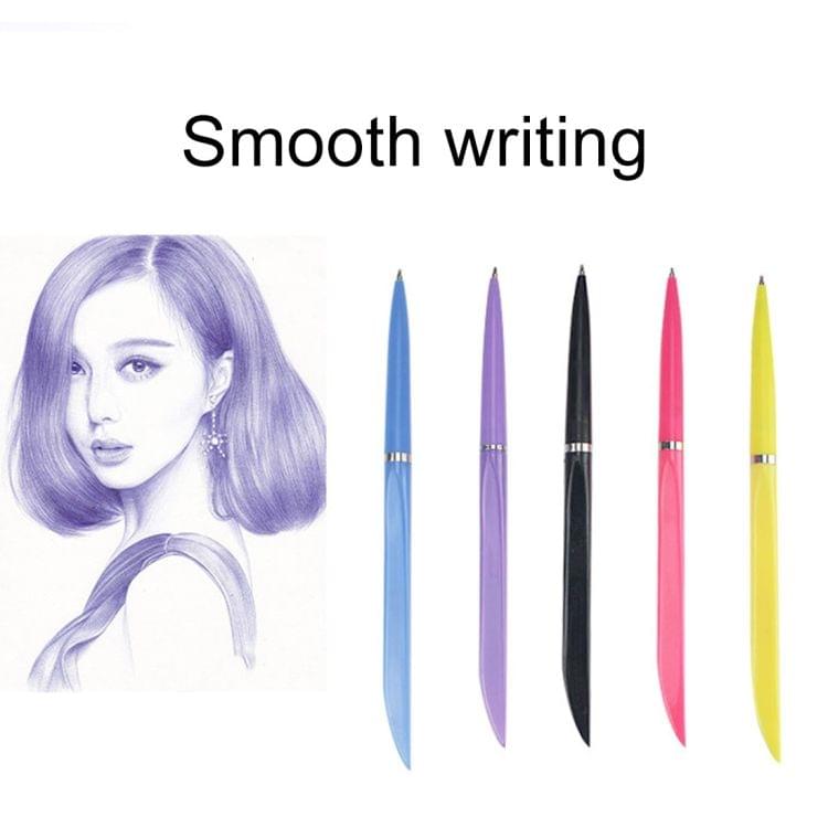 80 PCS / 2 Boxes 0.7mm Knife-Shaped Blue-Ink Ballpoint Pen for Express & Advertising & Office(Purple)
