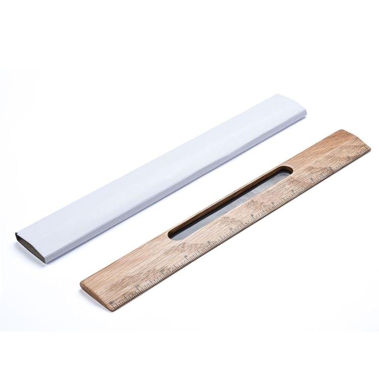 SamDi Walnut Wooden Craft Ruler with Pen Holder