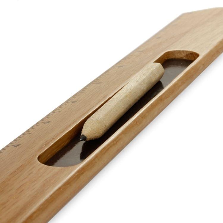 SamDi Walnut Wooden Craft Ruler with Pen Holder