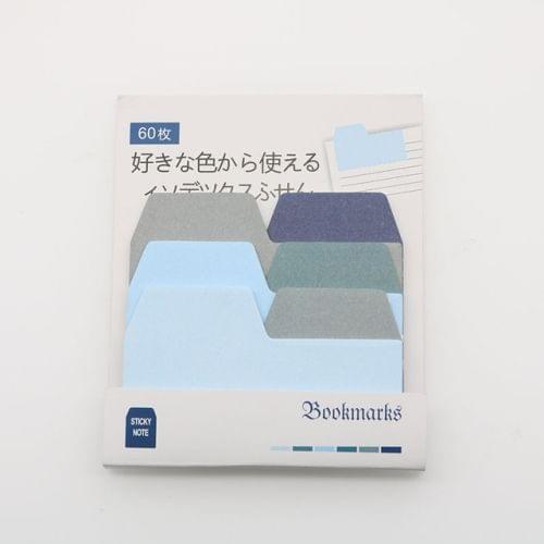 2 PCS Sticky Stickers Color Index Cards Notebooks Paper Pads Memo Notes Paper Stationery(Long blue)