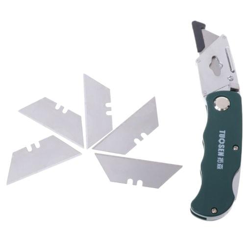 Stainless Steel Folding Utility Knife Woodworking Outdoor Camping Cutter(Plastic)