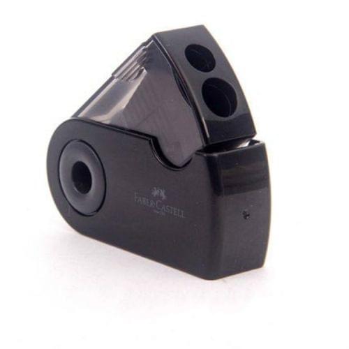 2 PCS Manual Push Pull Pencil Sharpener Single Hole Double Hole Multi-functional Office Stationery(Double black)