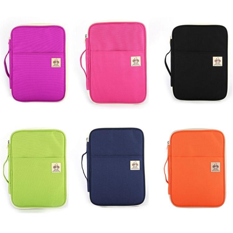 Office Supplies Multi-purpose Zipper Document Folder A4 Storage Bag (navy)