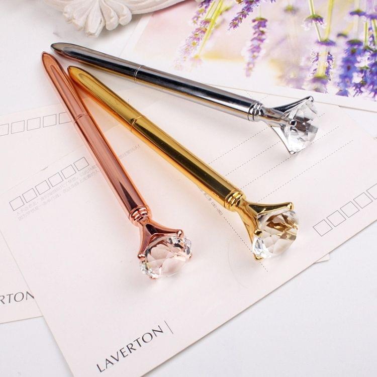 3 PCS School Stationery Office Supplies Crystal Ball Pens Ballpen Large Diamond Ballpoint Pens