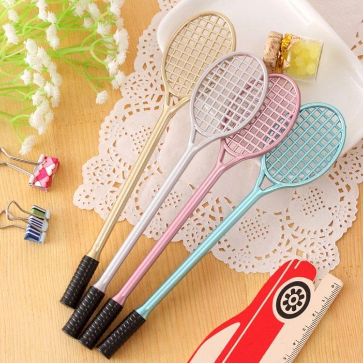 5 PCS Cartoon Cute Badminton Racket Pattern School Office Supplies Stationery Black Refill Kawaii Ballpoint Pen(Purple (black refill))