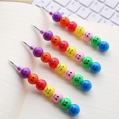 10 PCS Creative Stationery Children Cartoon Candy Colorful Do Not Cut Pencil