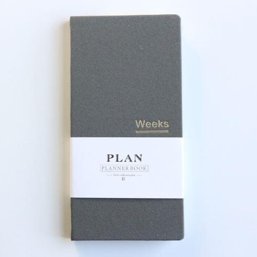 Classic Hardcover Office School Weekly Planner Notebooks Stationery Personal Agenda Planner Organizer, Size:A6  18.9x9.4cm(Grey)