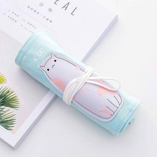 3 PCS Kawaii Animals Pattern Pencil Case Pencil Case Cute Candy Color Pencil Bag Kids School Office Stationery Supplies(Kitty)