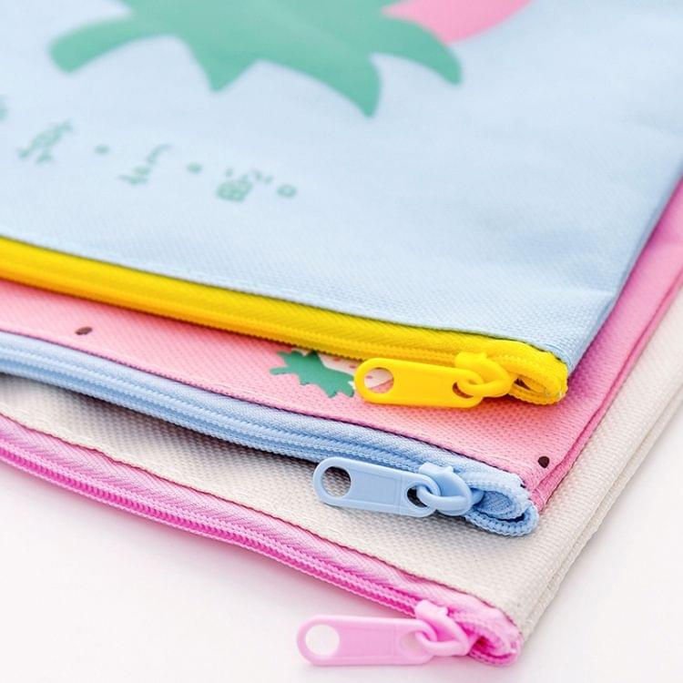 2 PCS Creative Kawaii Pencil Bag Cute Strawberry Oxford Cloth Zipper File Holder Pencil Case Big Capacity School Stationery(Multiple Strawberries)