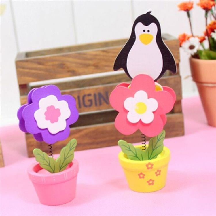 2 PCS Creative Lovely Little Flower Pot Wooden Crafts Memo Clamp Photo Clip Desktop Note Clip Office Study Supply