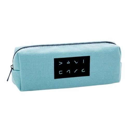 Simple Text Large Capacity Canvas Pencil Case(Green)
