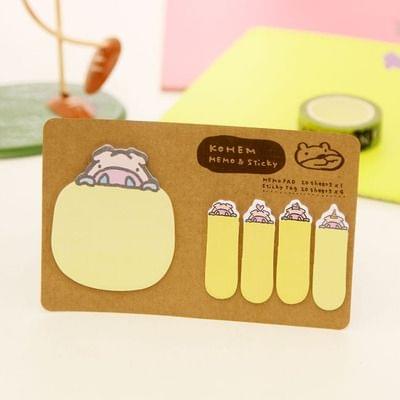 Cute Animal Stationery Memo Paper Sticker Bookmark, Size: 14 x 9cm(Yellow)