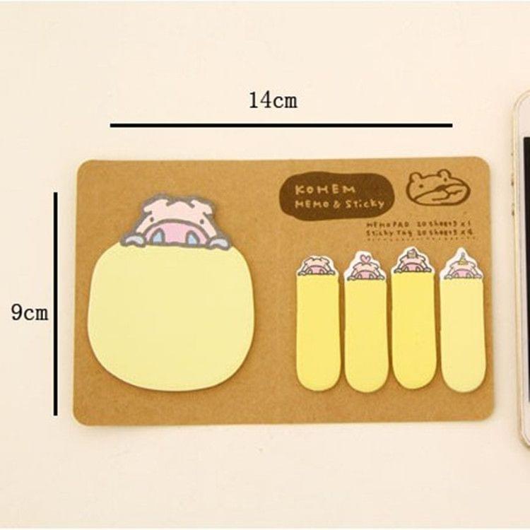 Cute Animal Stationery Memo Paper Sticker Bookmark, Size: 14 x 9cm(Yellow)