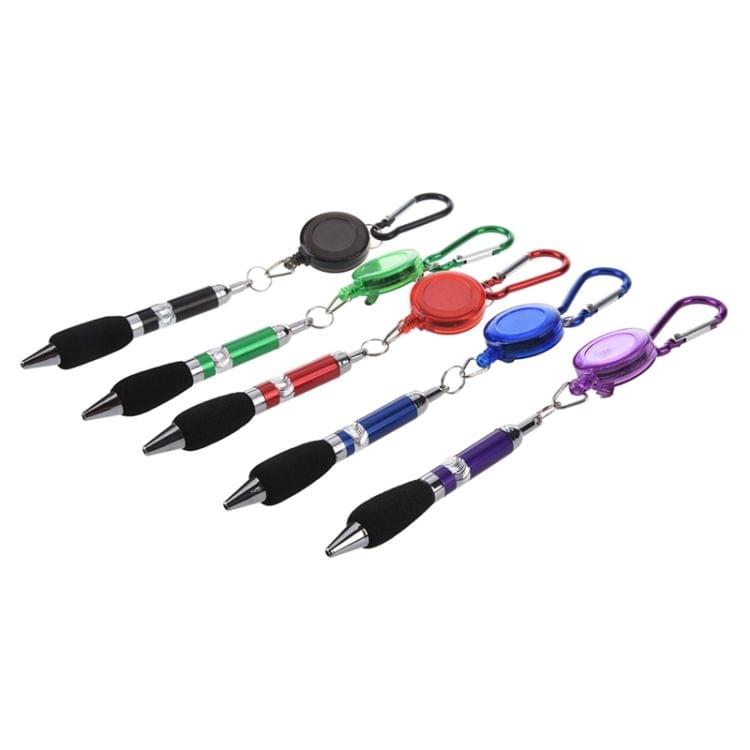 12PCS Retractable Badge Reel Belt Clip Carabiner Pen Ballpoint Pens Random Color Delivery