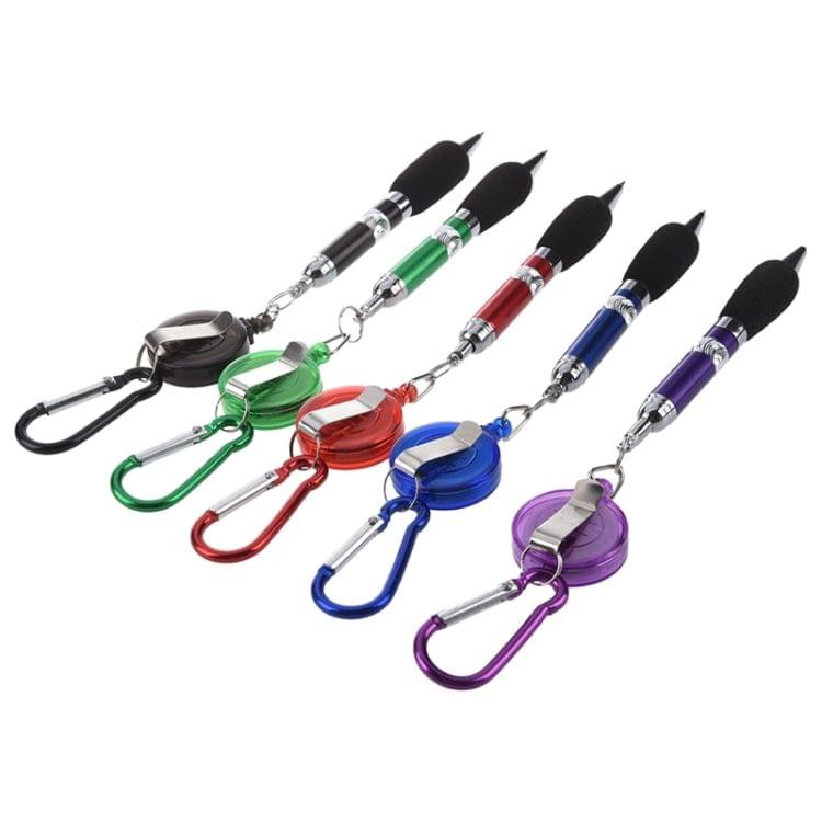 12PCS Retractable Badge Reel Belt Clip Carabiner Pen Ballpoint Pens Random Color Delivery