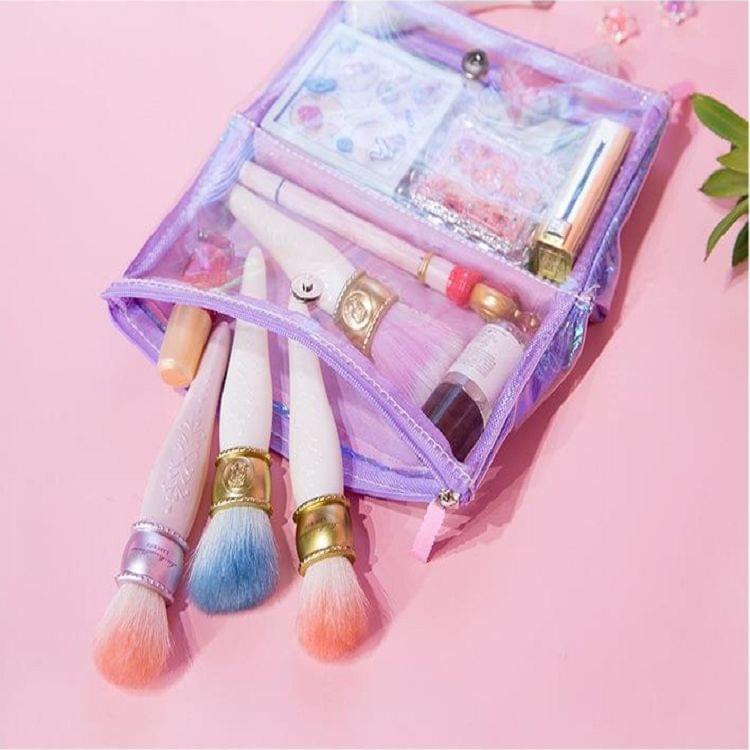 Kawaii Two-faced Pencil Case Transparent candy PU Gift Estuches Pencil Box Pencil Bag School Supplies Stationery(Purple)