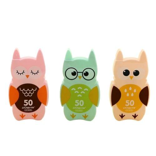 BC772735 2PCS Cute Owl Decoration Correction Band School Supplies Student Stationery Gift( Random Color Delivery )