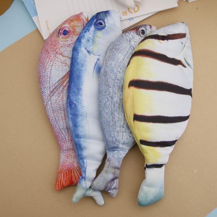 Creative Fish Shape Pencil Case Kawaii Cloth Pencils Bags School Supplies Stationery Pen Bag Gifts(Blue)