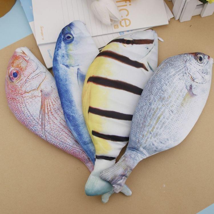 Creative Fish Shape Pencil Case Kawaii Cloth Pencils Bags School Supplies Stationery Pen Bag Gifts(Blue)