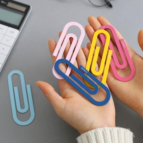 Cute Kawaii Big Metal Paper Clip Bookmark Office School Stationery, Color:Random