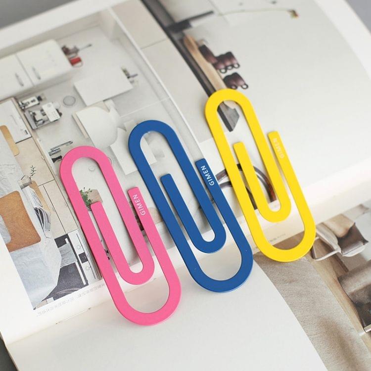 Cute Kawaii Big Metal Paper Clip Bookmark Office School Stationery, Color:Random