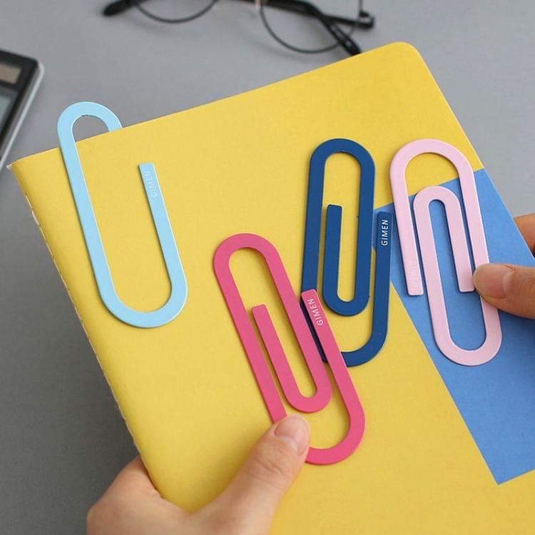 Cute Kawaii Big Metal Paper Clip Bookmark Office School Stationery, Color:Random