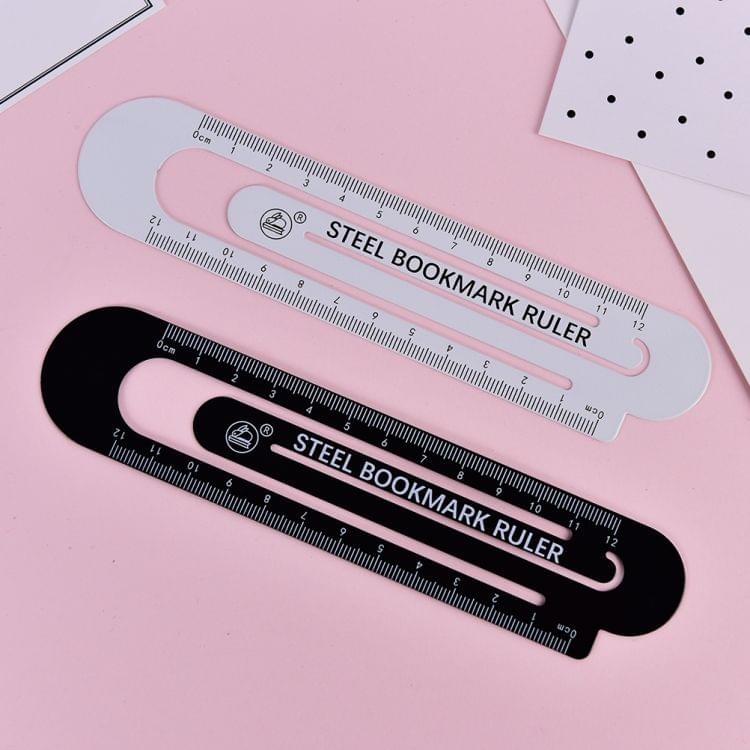 3 PCS Metal Steel Ruler Bookmark Drawing Supplies(15CM Black)