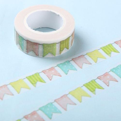 10 PCS Color Flag Paper Tape DIY Decoration Scrapbooking Planner Masking Tape Adhesive Tape Kawaii Stationery