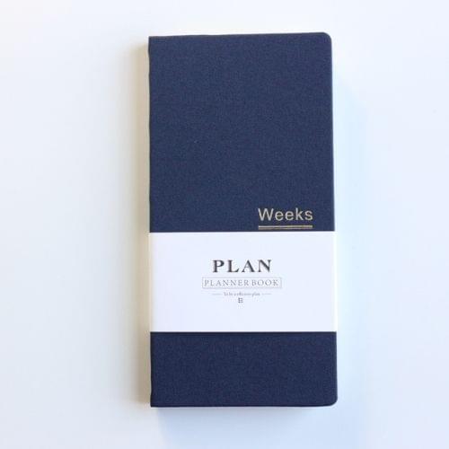 Classic Hardcover Office School Weekly Planner Notebooks Stationery Personal Agenda Planner Organizer, Size:A6  18.9x9.4cm(Blue)