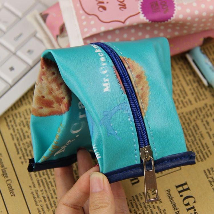 Fun Macaron Cookies Pencil Bags Creative Stationery Students Snack Pencil Case Gift(Blue Cookies)