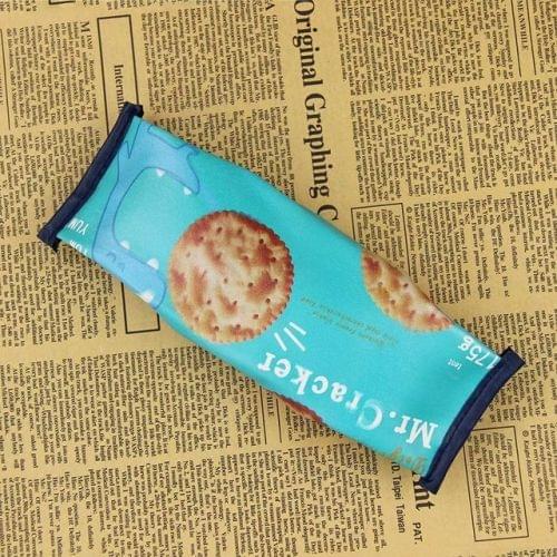 Fun Macaron Cookies Pencil Bags Creative Stationery Students Snack Pencil Case Gift(Blue Cookies)