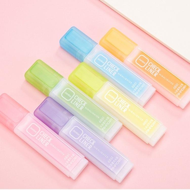 10 PCS Creative Color Tilt Head Highlighter Students Marker Pen Office Supplies, Random Color Delivery