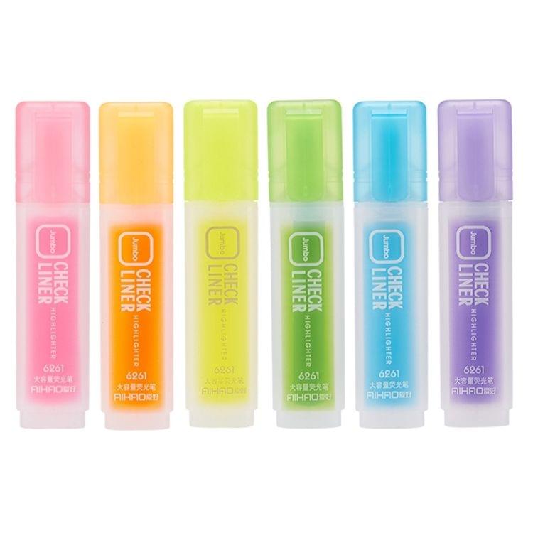 10 PCS Creative Color Tilt Head Highlighter Students Marker Pen Office Supplies, Random Color Delivery