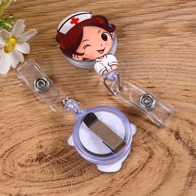 Cross Medical Mark Pattern Cute Retractable Badge Reel Student Nurse ID Name Card Badge