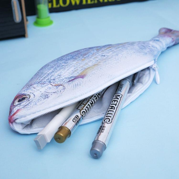 Creative Fish Shape Pencil Case Kawaii Cloth Pencils Bags School Supplies Stationery Pen Bag Gifts(Stripe)