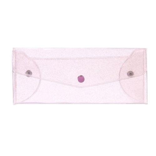 Fashion Women Transparent Makeup Storage Bag Laser Pencil Case Pen Bags(Glitter pink)